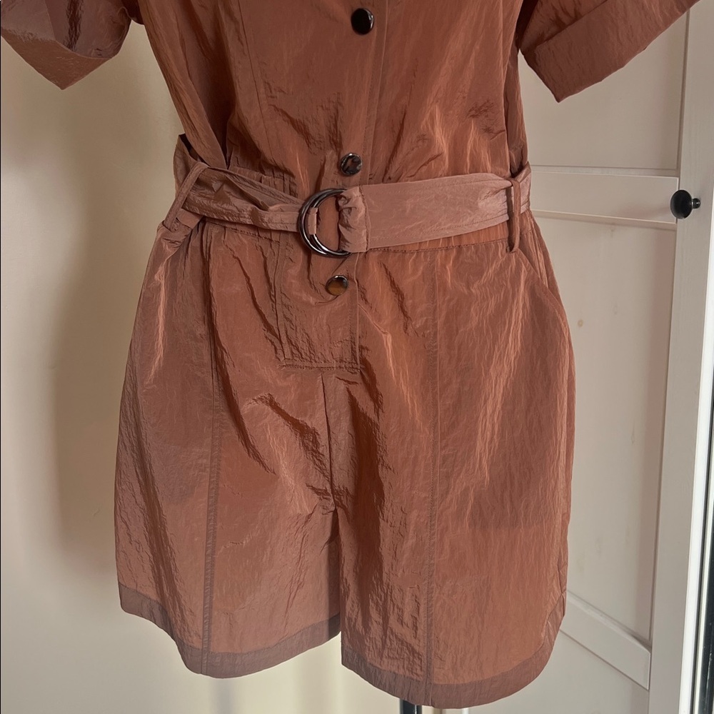Anthropoligie Varley Belle Body Playsuit Romper in Shimmer Shell - Size Medium - Picture 5 of 12